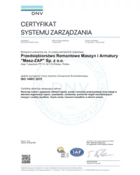 Certyfikat ISO 14001:2015 (2022) - zdjęcie