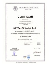 Certyfikat PE-EN ISO 3834-2:2007 - zdjęcie