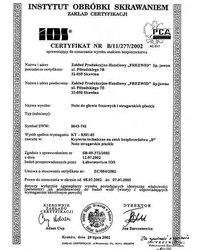 Certyfikat uprawniający do oznaczania wyrobu znakiem bezpieczeństwa - zdjęcie