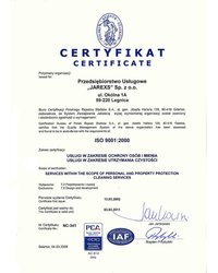 Certyfikat ISO 9001:2000 uzyskany i utrzymany od 2002 roku - zdjęcie