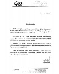 List referencyjny OSG Synergia - zdjęcie