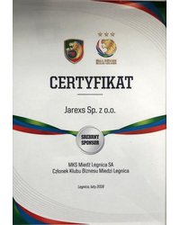 Certyfikat Srebrny Sponsor - MKS Miedź Legnica SA - zdjęcie