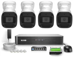 Zestaw monitoringu 4 kamery 5MPx BCS-B-TIP15FR3(2.0) 5MPx IR 30m PoE 1TB Audio CP - zdjęcie