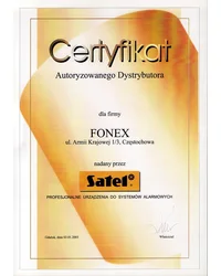 Certyfikat autoryzowanego dystrybutora SATEL (2003) - zdjęcie
