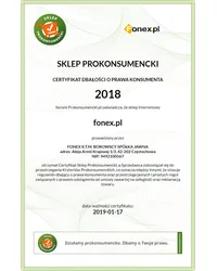 Certyfikat Dbałości o Prawa Konsumenta 2018 - zdjęcie