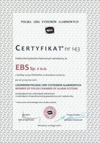 EBS członkiem PISA, certyfikat PISA