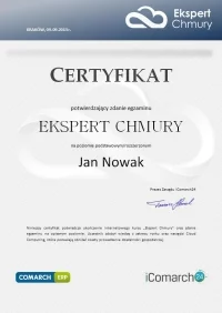 Certyfikat Eksperta Chmury Comarch