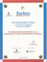 Dyplom Forbes Wydarzenie Roku Brenntag