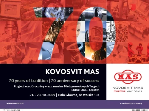 Kovosvit MAS, jako czołowy czeski producent obrabiarek obchodzi w tym roku siedemdziesiątą rocznicę założenia
