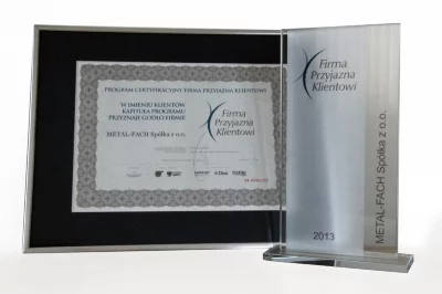 Nagroda Metal-Fach - Firma Przyjazna Klientowi