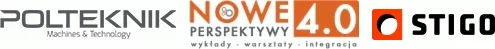 Logo POLTEKNIK, Logo Nowe Perspektywy 4.0, Logo STIGO