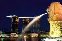 Marina Bay Sands - Night view from the Merlion, Rockwool