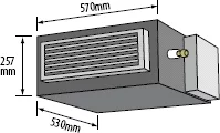 Kompaktowe wymiary jednostki MHI typu FDUH, ELEKTRONIKA SA Technika chłodnicza Klimatyzacja