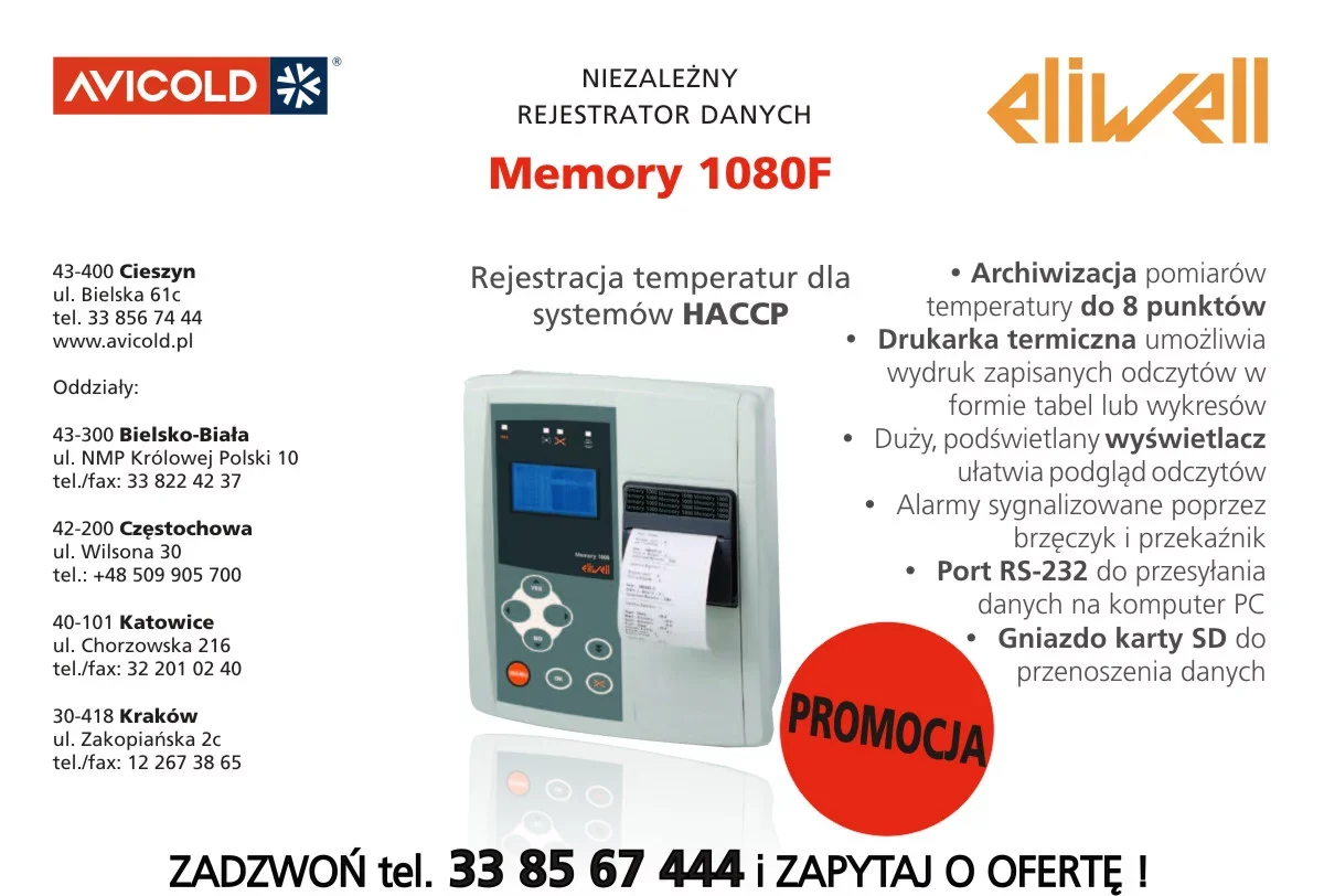 Niezależny rejestrator danych MEMORY 1080 F