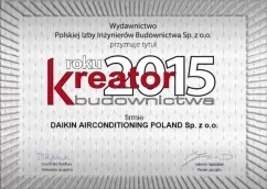 Nagroda dla firmy DAIKIN Kreator Budownictwa 2015
