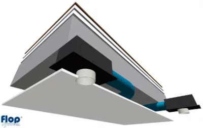 Montaż SPIDERvent -  Sufit podwieszany - montaż podsufitowy (podstropowy) Flop System