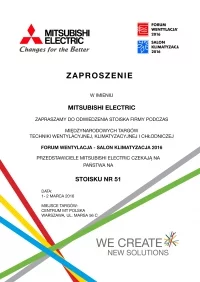 Zaproszenie Mitsubishi Electric Stowarzyszenie Polska Wentylacja