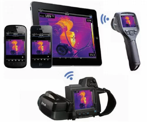 Rys. 6 Bezprzewodowa łączność kamery termowizyjnej FLIR z urządzeniami nowej generacji iBros