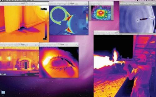 Rys.4 Zdjęcia z kamery termowizyjnej FLIR iBros