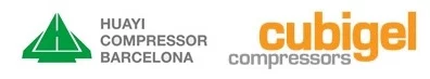 logo Huayi Compressor Barcelona, logo Cubigel compressors
