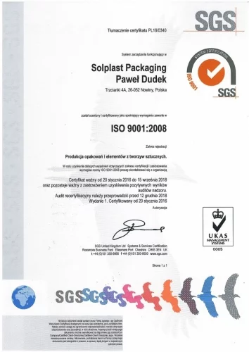Uzyskaliśmy certyfikat ISO PN-EN 9001:2009