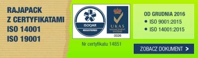 RAJAPACK z certyfikatami ISO: 9001 i 14001