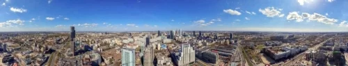 Widok z nowego biura Ghelamco w Warsaw Spire (41 piętro, 140 metrów)