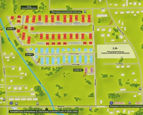Mapa osiedla Zielona Dolina III Fot. J.W. Construction Holding