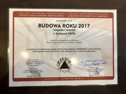Dyplom Budowa Roku 2017