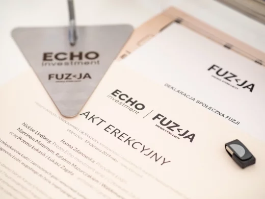 Echo Investment wmurowało kamień węgielny pod Fuzję  - nowy, przyciągający ludzi fragment Łodzi