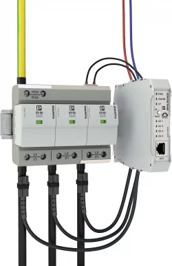 Centralny element systemu  moduł ImpulseCheck w instalacji pozyskuje sygnały pomiarowe z czujników oraz monitoruje styk sygnalizacji zdalnej ogranicznika