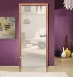 Nowoczesna aranżacja w kolorze fuksji z drzwiami LUMEN model VI, POL-SKONE