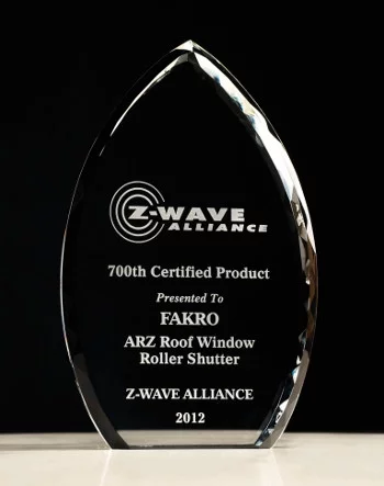 Certyfikat należący do systemu Z-Wave dla rolety ARZ FAKRO
