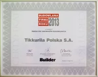 Dyplom Budowlana Firma Roku 2013,Tikkurila