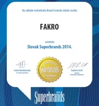 Marka FAKRO otrzymała nagrodę Superbrands 2014 na Słowacji
