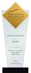 Wyróżnienie Ekskluzywna Stolarka VIP przyznane dwóm produktom marki FAKRO: markizie do okien pionowych VMZ Solar