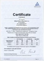 Certyfikat TUV dla dmuchaw Atlas Copco ZS