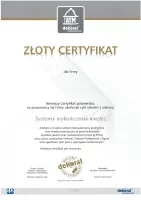 złoty certyfikat Akademii Dekoral Professional
