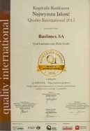 Budimex laureatem konkursu Najwyższa Jakość Quality International 2015- dyplom