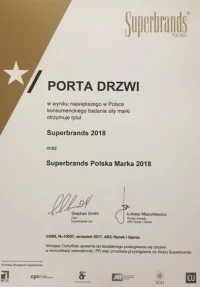 Porta Drzwi z tytułem Superbrands 2018