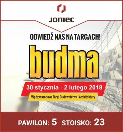 Firma JONIEC® na targach BUDMA 2018
