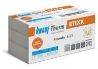 Styropian Knauf Therm ETIXX Fasada λ 31 cechuje się współczynnikami TR i BS na poziomie 100 kPa