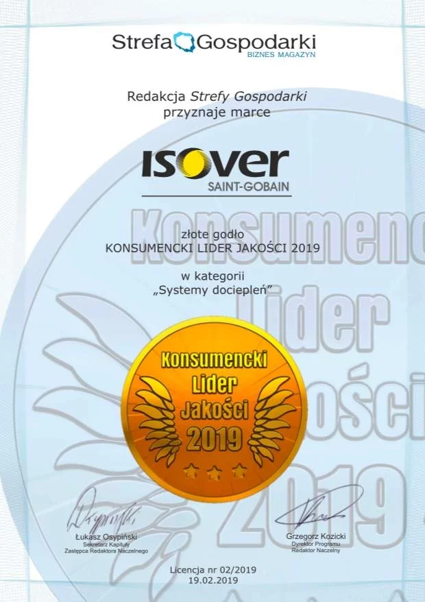 ISOVER ponownie numerem 1 w opinii klientów