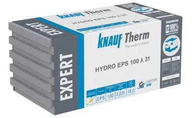 Formowany ciśnieniowo styropian z domieszką grafitu Knauf Therm Expert Hydro EPS 100 λ 31 do ocieplania fundamentów  Fot. Knauf Therm