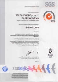 Certyfikat ISO WW EKOCHEM
