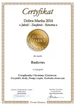 Certyfikat Dobra Marka 2014 dla firmy Buderus