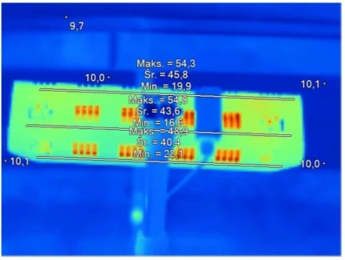 nagrzewanie się obudowy promiennika podczas pracy Drewart-Energy