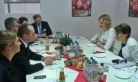 Radca generalny Zofia Krzyżanowska podczas rozmów z ministrem rolnictwa Ukrainy Ołeksijem Pawłenko