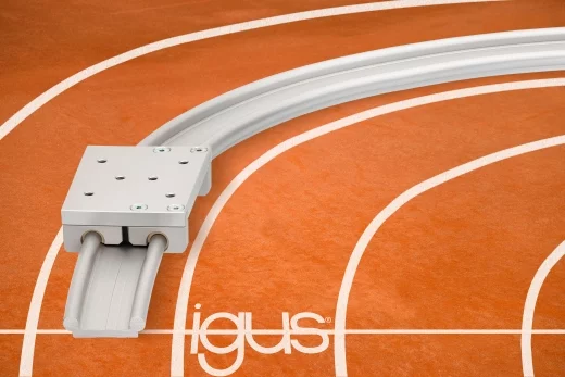 Dzięki nowym wózkom ślizgowym drylin firmy igus można teraz stosować gięte prowadnice liniowe o różnych promieniach. (Źródło: igus GmbH)