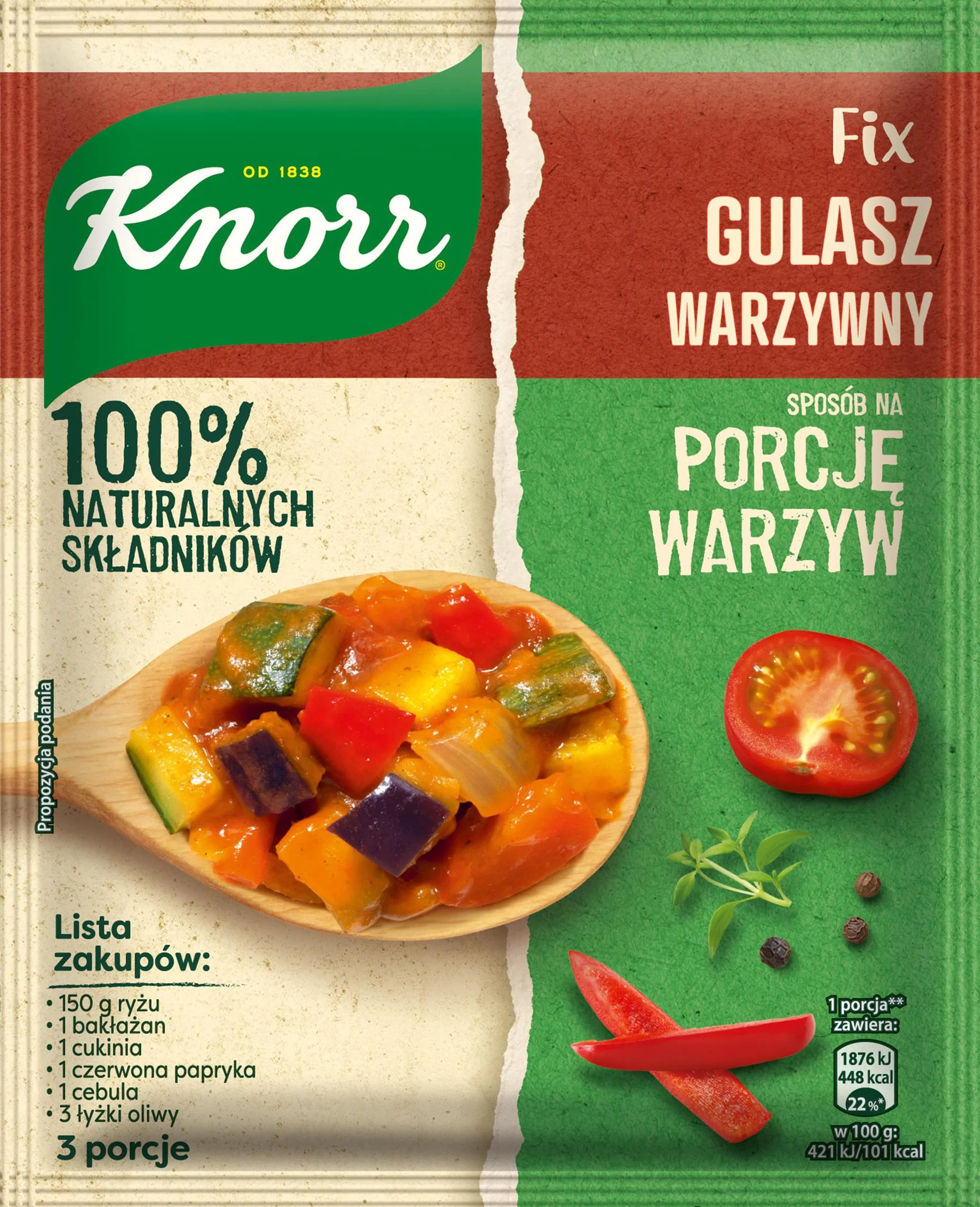 NOWOŚĆ! Fixy Sposób na porcję warzyw Knorr  Curry, gulasz i spaghetti z warzywnym twistem!